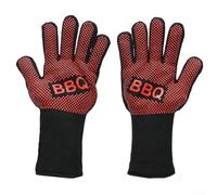 1 paire de gants de barbecue en silicone antidérapant conçus pour une résistance extrême à la chaleur dans la cuisine et les grillades (rouge)