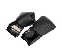 1 paire de gants de boxe en polyuréthane pour Muay Thai, entraînement de frappe Noir