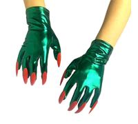 1 paire de gants de cirque à doigts longs, gants de vampire-Vert