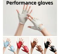 1 paire de gants de cyclisme à demi-doigts, gants de course de moto, gants en PU cloutés punk pour les festivals de musique, la scène, le cosplay et la danse pour femmes Noir taille unique,Taille uniq