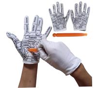 1 paire de gants de réflexologie avec bâton massage, blanc, soulagement la fatigue, gants massage imprimés, outils réflexologie des mains, mitaines pour hommes et femmes..