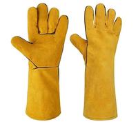 1 paire de gants de soudage de 40cm, gants de sécurité en cuir de vache résistant aux coupures à la chaleur for soudeur, gants de travail isolés et robustes