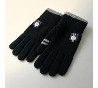 1 paire de gants de travail tricotés avec doublure en polaire, noir | Doublure intérieure épaisse et chaude avec poignets côtelés élastiques, adaptée pour le cyclisme, la conduite et le travail