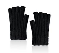 1 Paire de Gants Demi-Doigts, Gants Sans Doigts, Gants D'Hiver TricotéS, Gants Chauds Demi-Doigts Unisexes (Noir)