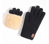 1 paire de gants d'hiver double épaisseur pour femmes, à écran tactile. Tricotés en peau de cerf et polaire pour garder les mains au chaud par temps froid. Parfaits pour les fêtes, la conduite, les je