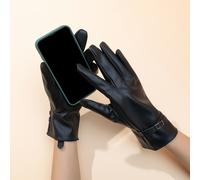 1 paire de gants d'hiver en PU pour femmes avec doublure thermique, coupe-vent et imperméables avec fonction écran tactile, accessoires casual d'extérieur pour Halloween, gants d'hiver Taille UniqueUn