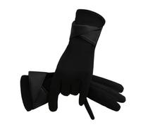 1 paire de gants en daim for femme, velours élégant, for l'hiver, for la conduite, les écrans tactiles, activités plein air(Black)