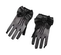 1 paire de gants formels en dentelle pour filles, mitaines confortables en tissu de nylon pour robes de mariée et occasions spéciales, gants en nylon pour blancs/noirs