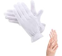 1 paire de gants hydratants en coton blanc pour le coucher de nuit | Inspection cosmétique de qualité supérieure | Eczéma peau sensible et irritée Spa Thérapie Bracelet sécurisé | Taille unique