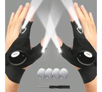 1 paire de gants illuminants portables LED, style boyfriend adulte, gadget cool avec éclairage, alimenté par pile, convient pour l'éclairage domestique, le camping, la randonnée, la pêche, les réparat