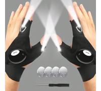 1 paire de gants illuminants portables LED, style boyfriend adulte, gadget cool avec éclairage, alimenté par pile, convient pour l'éclairage domestique, le camping, la randonnée, la pêche, les réparat
