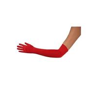 P'TIT CLOWN - 39330 - Paire de Gants Longs - Long Gloves - Accessoire de Déguisement pour Carnaval, Nouvel An, Années 20, Flapper, Halloween, Soirées Costumées - 56 cm - Rouge