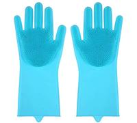 1 paire de gants magiques multifonctionnels en silicone pour laver la vaisselle, la cuisine, la voiture, la salle de bain, les poils d'animaux et plus encore