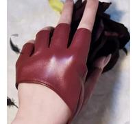 1 paire de gants sans doigts diagonaux en PU, convient pour les tenues de vacances, la Saint-Valentin UnicolorePolyuréthane