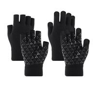 1 Paire De Gants Sans Doigts Et 1 Paire De Gants Pour Écran Tactile, Gants Résistants Au Chaud Et Au Froid, Gants En Tricot Antidérapants, Gants Doux, Équipement D'Extérieur