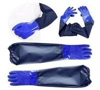 1 paire de gants travail sécurité anelku gantelets imperméables constructeurs canalisations pêche - bleu