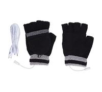 1 Paire de Gants tricotés Chauffants USB, Demi-Doigt Complet, Double Face, Gants Thermiques USB d'hiver pour l'écriture 5V