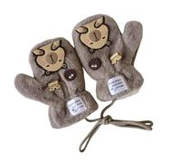 1 paire de gants tricotés confortables pour enfants - Mitaines chaudes pour les doigts fendus - Moufles à suspendre pour sports d'hiver et école - Gants tendance pour enfants, Pa Bear Five Doigts