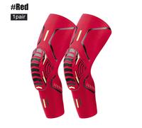 1 Paire De Genouillères De Sport Résistantes Aux Chocs,Attelle De Coude,Bras,Jambes,Manches De Compression,Protection De Vélo,Basket-Ball En Plein Air,Football -Rouge-S