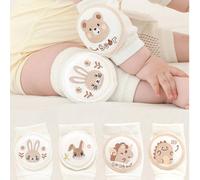 1 paire de genouillères pour bébé avec design brodé, tissu en maille antidérapante, matériau respirant, convient aux enfants de 0 à 3 ans pour ramper, marcher, activités intérieures/extérieures et pro