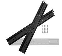 1 Paire de glissades de roulement à Billes de Cuisine Rails - Guide des Coureurs de tiroir Complet en 3 Sections - Support latéral - Support Lourd 55 kg - pour étagère, Armoire, Piste de Rail du