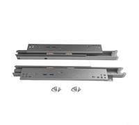 1 paire de glissières au sol en acier avec mécanisme de fermeture douce silencieuse, ajusteurs 3D et extension complète pour un fonctionnement stable et silencieux du tiroir (350 mm)