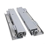 1 paire de glissières au sol en acier avec mécanisme de fermeture douce silencieuse, ajusteurs 3D et extension complète pour un fonctionnement stable et silencieux du tiroir (200 mm)