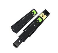 1 paire de glissières de tiroir à 3 sections à extension complète pour armoire - Glissières coulissantes silencieuses à fermeture douce - Extension complète en bas du haut