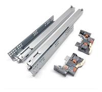 1 paire de glissières de tiroir à fermeture amortie, montage inférieur, extension complète, capacité de charge de 45,4 kg pour armoire de cuisine
