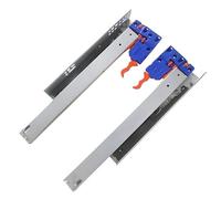 1 paire de glissières de tiroir à montage inférieur avec dispositif d'amortissement - Glissières d'armoire à extension complète et lisses for le travail du bois(250mm)