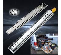 1 paire de glissières de tiroir robustes à roulement à billes - Extension complète - Charge maximale de 120 kg - Glissières lisses - Sans verrouillage