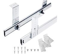 1 paire de glissières de tiroir robustes avec roulements à billes, capacité de 50 kg, longueur 400 mm, parfaites pour plateau de clavier sous le bureau, finition argentée.
