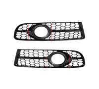 1 paire de grilles de phares antibrouillard avant en nid d'abeille pour Audi A4 B7 S4 B7 A4 S-Line 2005-2008(Glossy Black)