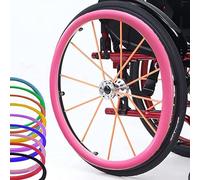 1 paire de housses de main courante pour fauteuil roulant, 22/24 pouces, en silicone, antidérapantes, résistantes à l'usure, pour jantes de fauteuil roulant, pour poignées de roue arrière de fauteuil