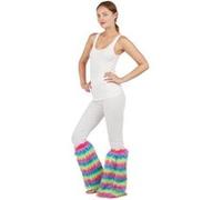 1 Paire de jambière Disco multicolore en peluche 40cm REF/21025- Ptit clown multicolore