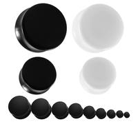 1 paire de jauges d'oreille 3mm-30mm, bouchons de Tunnel Punk noir et blanc, dilataciones Oreja extenseur civière Percing bijoux pour le corps