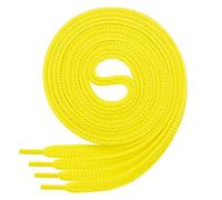 1 paire de lacets de qualité en polyester Di Ficchiano - anti déchirure - plat - env. 7 mm de large, 27 couleurs, longueur 60 - 200 cm - Jaune - jaune, 170 cm