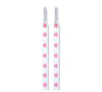 1 paire de lacets de sport plats à motif cœur, largeur 8 mm, lacets montants décontractés en toile, adaptés aux hommes et aux femmes,140 cm