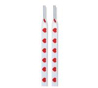 1 paire de lacets de sport plats à motif cœur, largeur 8 mm, lacets montants décontractés en toile, adaptés aux hommes et aux femmes,120 cm