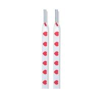 1 paire de lacets de sport plats à motif cœur, largeur 8 mm, lacets montants décontractés en toile, adaptés aux hommes et aux femmes,120 cm
