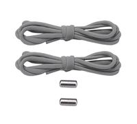 1 paire de lacets élastiques multi-usages sans nœud pour un port et un retrait faciles des chaussures de sport, lacets élastiques avec agrafes métalliques à enfiler, gris, Taille unique