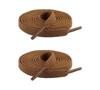 1 paire de lacets plats pour baskets - 8 mm de large - En polyester - Multicolore - Pour chaussures d'entraînement et de loisirs, marron, Taille unique