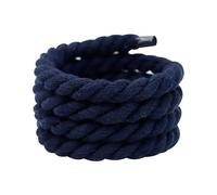 1 paire de lacets ronds colorés de 1 cm d'épaisseur en coton pour chaussures de course, lacets pour chaussures de sport, 100/120/140/160 cm, lacets pour chaussures de bottes, Bleu marine, 100