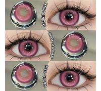 1 paire de lentilles de contact colorées pour le cosplay agrandissant les yeux, lentilles de contact cosmétiques jetables annuelles pour le maquillage des yeux 14mm Hydrogel