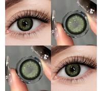 1 paire de lentilles de contact vertes pour la beauté du maquillage des yeux, agrandir les yeux, usage annuel 14,5 mm, convient pour un rendez-vous quotidien et des événements de fête de vacances Hydr