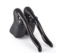 1 paire de leviers de frein argentés en alliage d'aluminium style caché avec poignée réglable pour barres de 22,2 mm à 23,8 mm (noir)