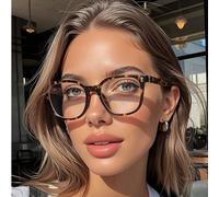 1 paire de lunettes de mode carrées simples à rivets unisexes, sans ordonnance, convenant pour le bureau, les études, la lecture, les fêtes, les vacances, la photographie et d'autres occasions PC