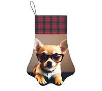1 paire de lunettes pour chien chihuahua, 43,2 cm, chaussettes de Noël uniques à suspendre pour la saison des vacances, cadeau pour les amis, la famille