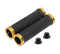 1 paire de manchons de guidon légers en caoutchouc pour VTT, antidérapants, avec bouchon. (Or)