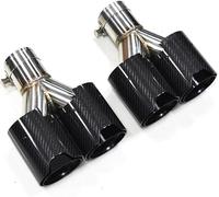 1 paire de manchons d'échappement en fibre de carbone noir brillant M pour BMW Car Universal
